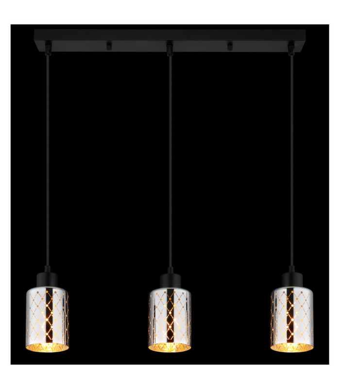 Alonso Bar Pendant Ceiling Light Matt Black 3x E27-7