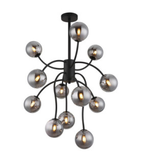 Riha Multi Arm Pendant Ceiling Light Matt Black 12x G9 LED 3000K-1