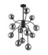 Riha Multi Arm Pendant Ceiling Light Matt Black 12x G9 LED 3000K-3