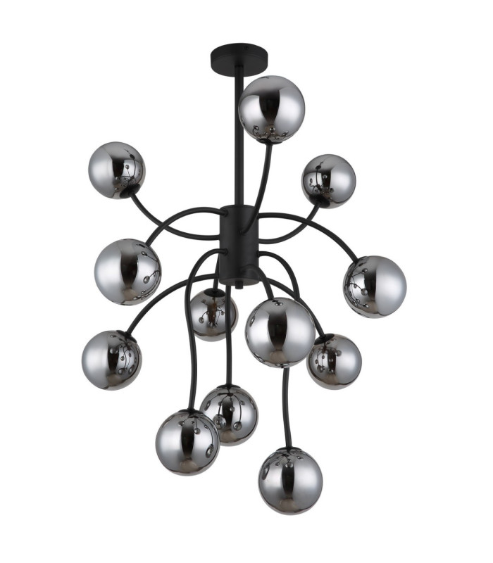 Riha Multi Arm Pendant Ceiling Light Matt Black 12x G9 LED 3000K-3