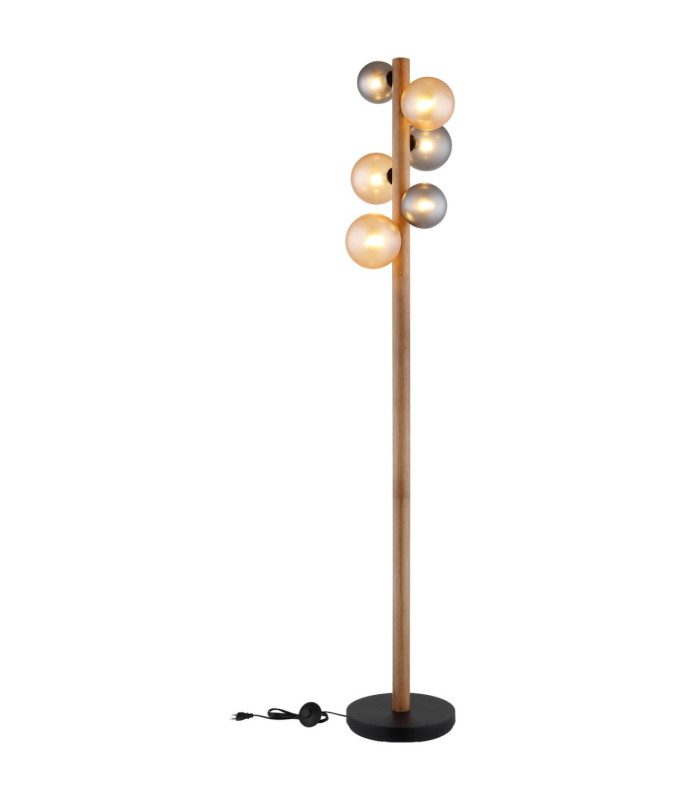 Riha Multi Arm Floor Lamp Matt Black 6x G9 LED-6