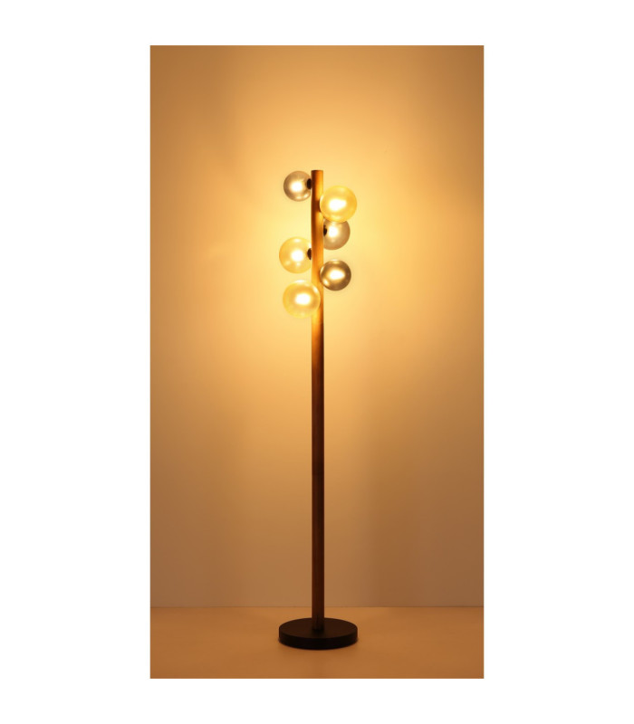 Riha Multi Arm Floor Lamp Matt Black 6x G9 LED-7