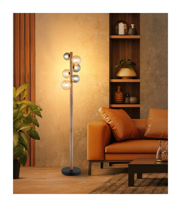 Riha Multi Arm Floor Lamp Matt Black 6x G9 LED-8