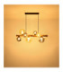 Riha Bar Pendant Ceiling Light Matt Black Amber Glass Shades 9x G9 LED-7