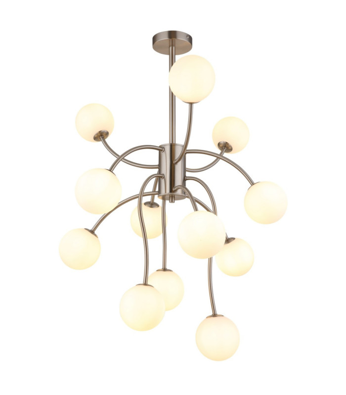 Riha Multi Arm Pendant Ceiling Light Matt Nickel 12x G9 LED 3000K-1