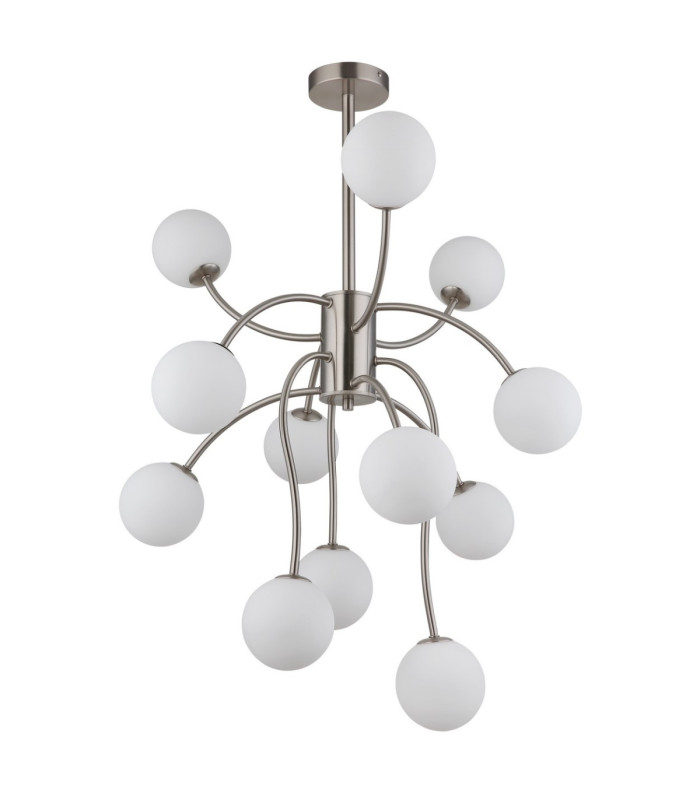 Riha Multi Arm Pendant Ceiling Light Matt Nickel 12x G9 LED 3000K-3