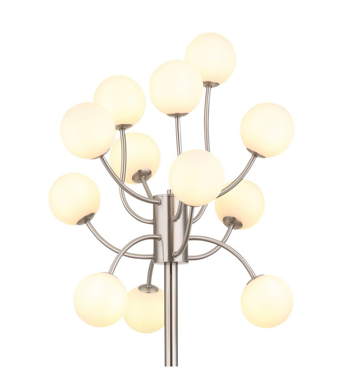 Riha Multi Arm Floor Lamp Matt Nickel 12x G9 LED 3000K-4