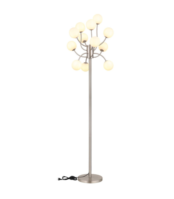 Riha Multi Arm Floor Lamp Matt Nickel 12x G9 LED 3000K-5