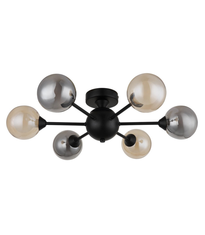 Roland Multi Arm Semi Flush Ceiling Lamp Matt Black 6x G9 LED-3