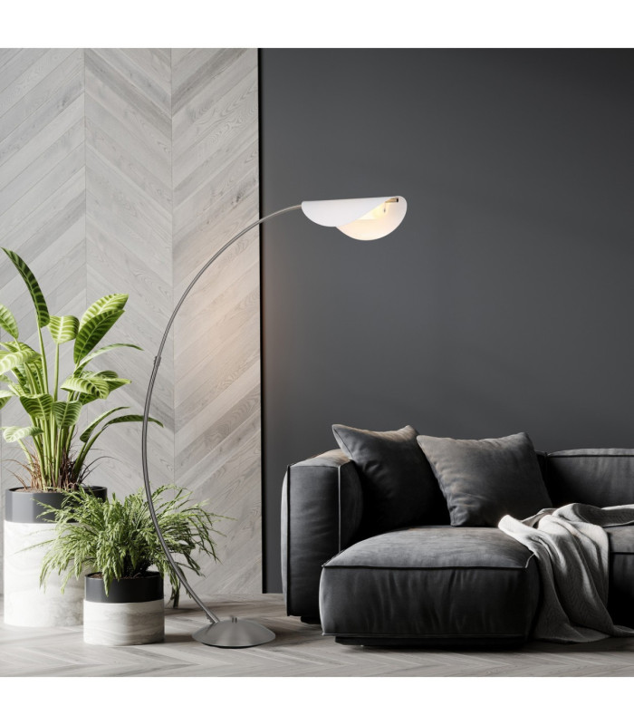 Robles Arc Floor Lamp Matt Nickel LED 3000K-2