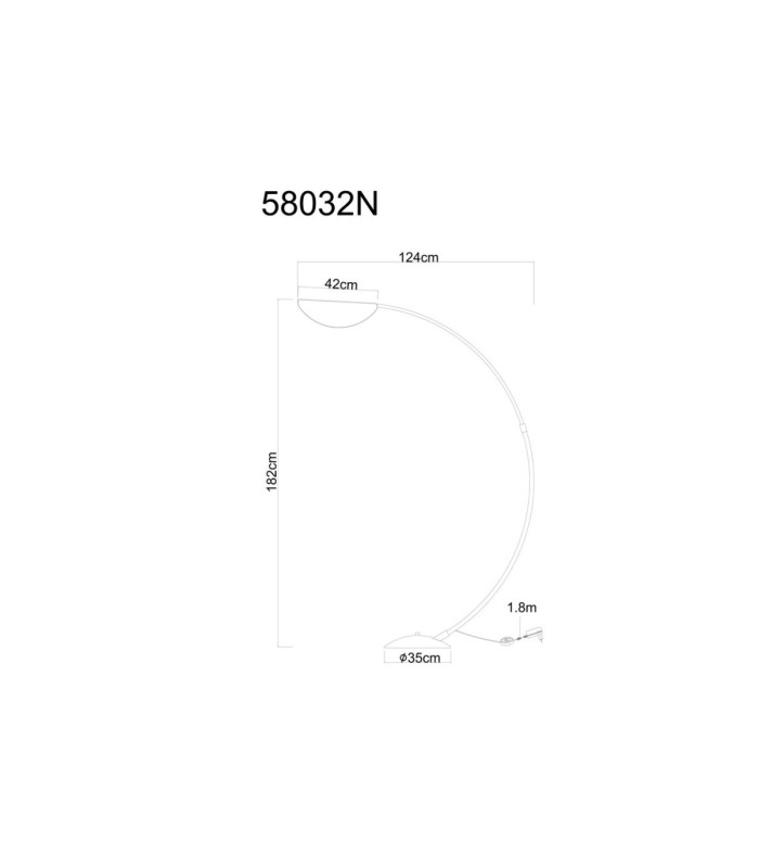 Robles Arc Floor Lamp Matt Nickel LED 3000K-6