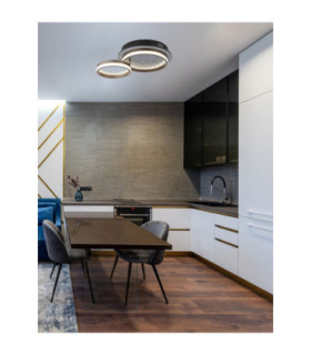 Della Semi Flush Ceiling Light Matt Black LED 3000/4000/6000K-2