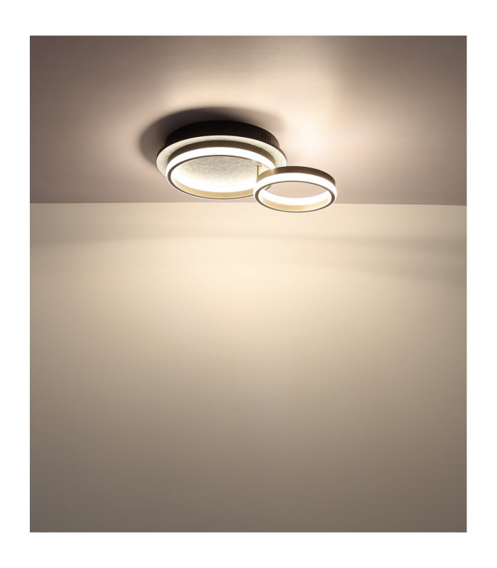 Della Semi Flush Ceiling Light Matt Black LED 3000/4000/6000K-8