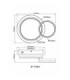 Della Semi Flush Ceiling Light Matt Black LED 3000/4000/6000K-10
