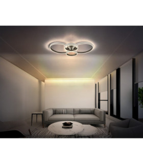 Grouni Semi Flush Ceiling Light Matt Titanium Grey LED 2700/4500/6500K-2