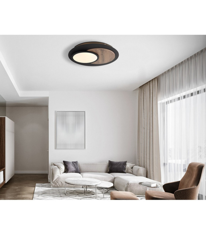 Kory Semi Flush Ceiling Light Matt Black LED 3000K-2