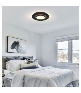Kory Semi Flush Ceiling Light Matt Black Centered LED 3000K-2