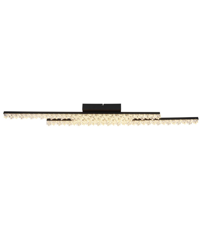 Hilton Semi Flush Ceiling Light Matt Black LED 3000K-4