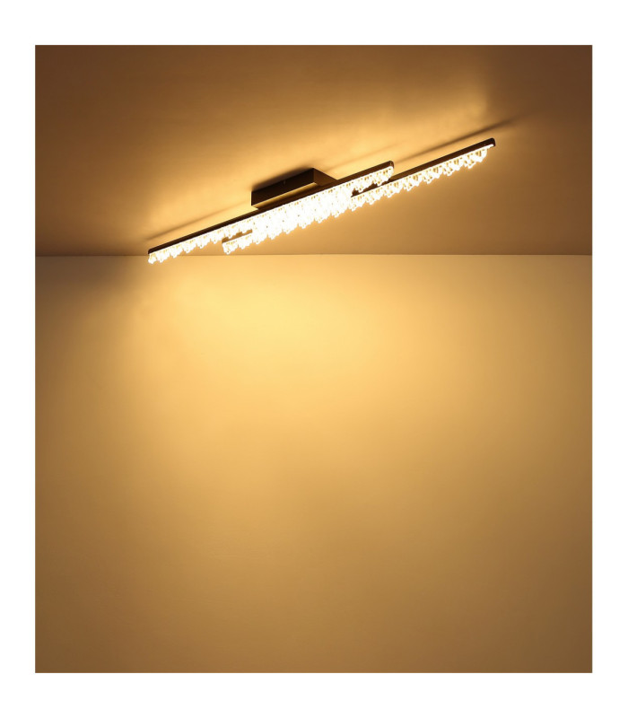 Hilton Semi Flush Ceiling Light Matt Black LED 3000K-9