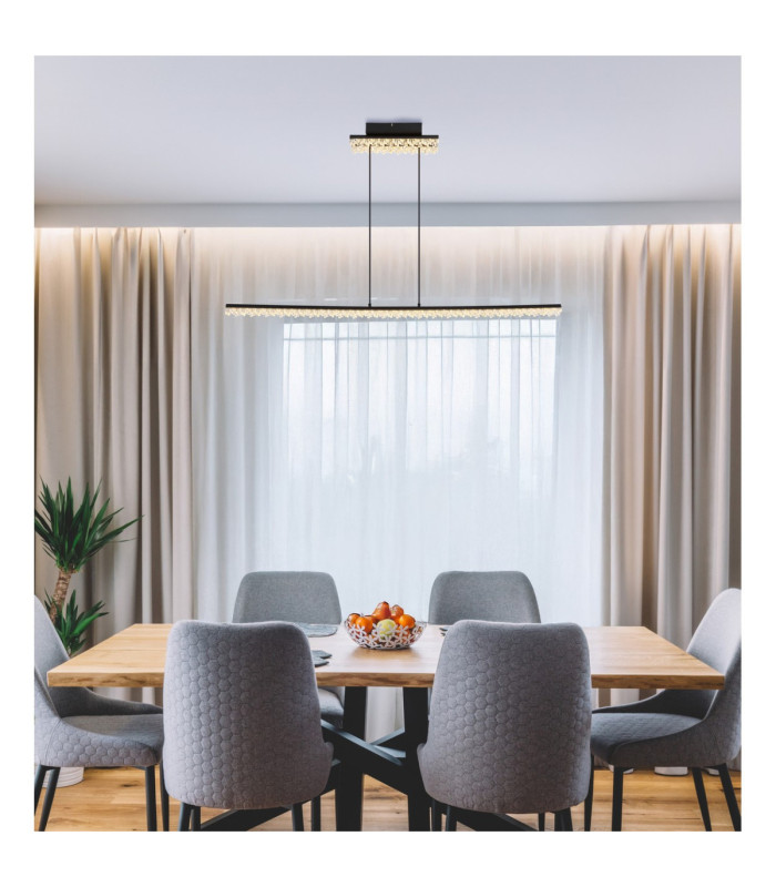 Hilton Bar Pendant Ceiling Light Matt Black LED 3000K-2
