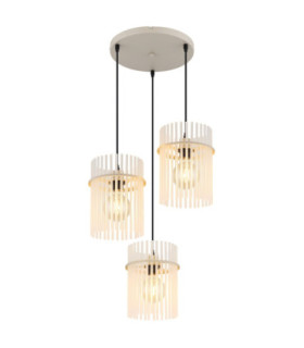 Gorley Cluster Pendant Ceiling Light Matt Sand Glass Rods 3x E27-1