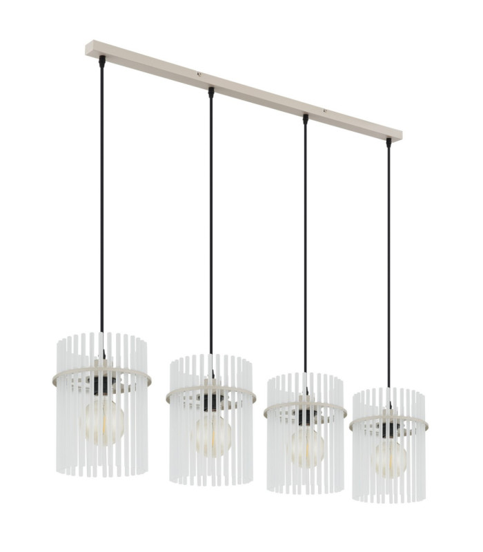 Gorley Bar Pendant Ceiling Light Matt Sand Glass Rods 4x E27-3
