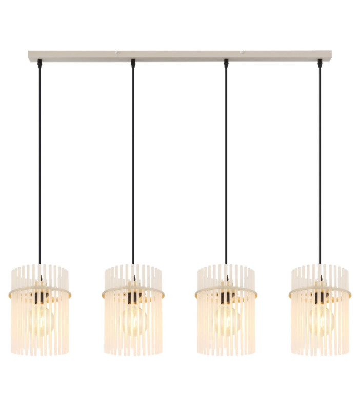 Gorley Bar Pendant Ceiling Light Matt Sand Glass Rods 4x E27-4