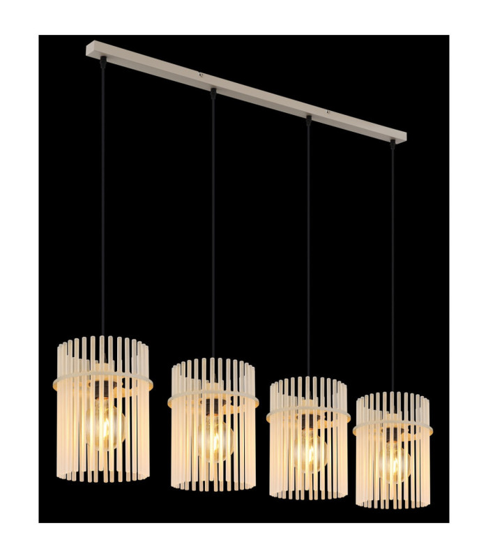 Gorley Bar Pendant Ceiling Light Matt Sand Glass Rods 4x E27-5