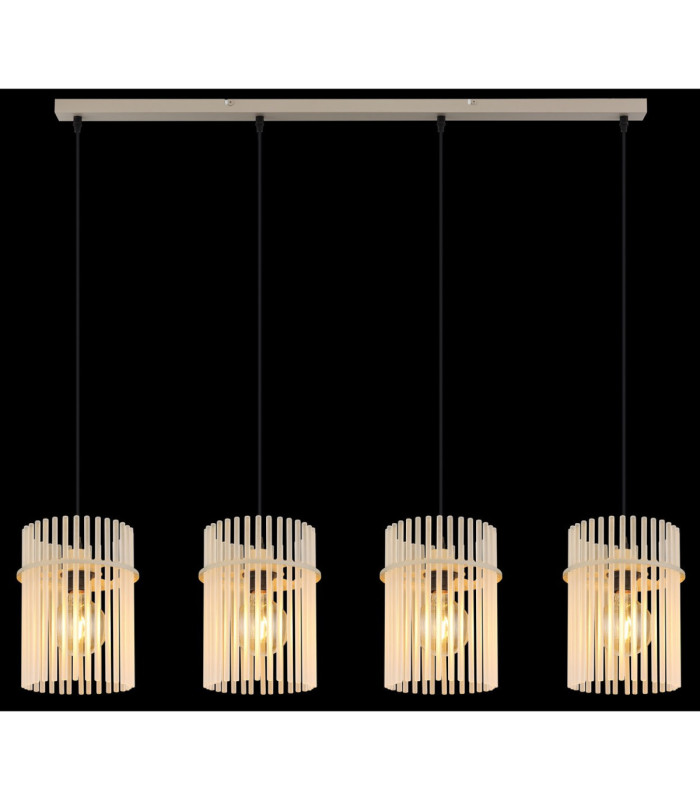 Gorley Bar Pendant Ceiling Light Matt Sand Glass Rods 4x E27-6