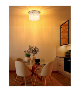 Gorley Ceiling Light Matt Sand Glass Rods 5x E14-2