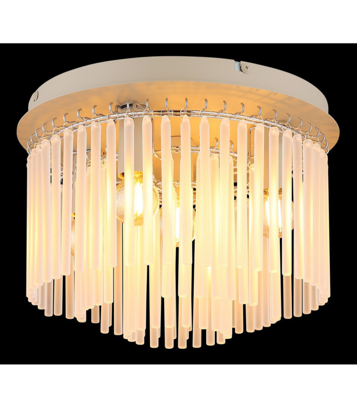 Gorley Ceiling Light Matt Sand Glass Rods 5x E14-4
