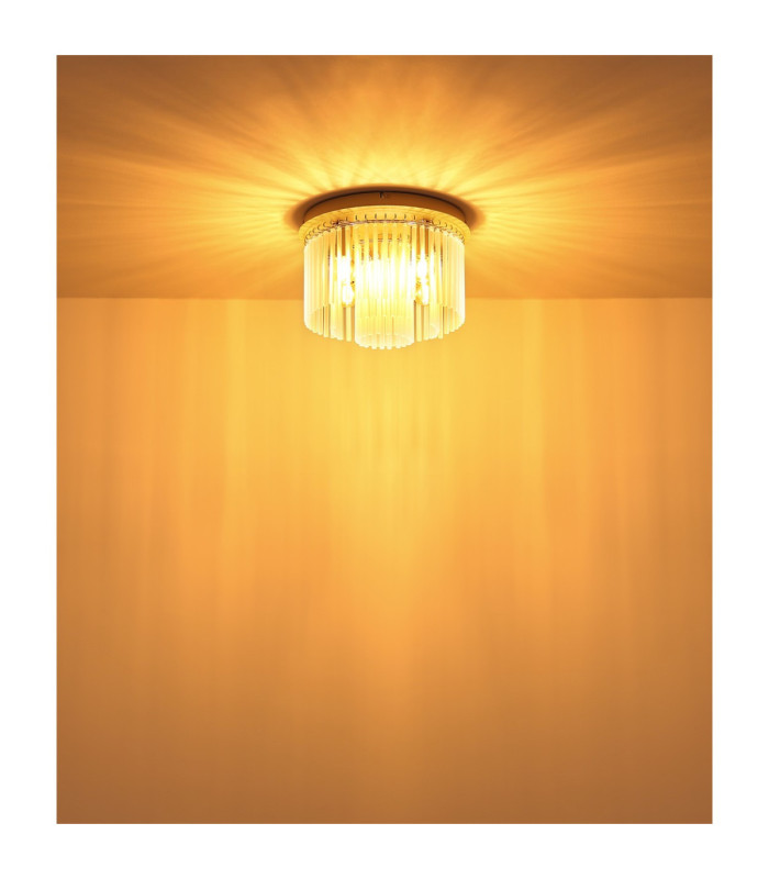 Gorley Ceiling Light Matt Sand Glass Rods 5x E14-5