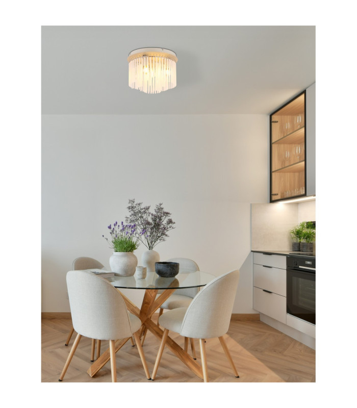 Gorley Ceiling Light Matt Sand Glass Rods 5x E14-6