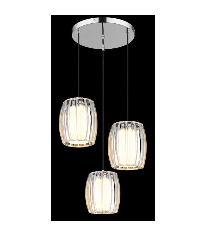 Maribel Cluster Pendant Ceiling Light Chrome 3x E27-5