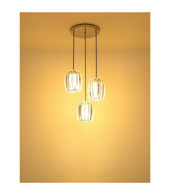 Maribel Cluster Pendant Ceiling Light Chrome 3x E27-6