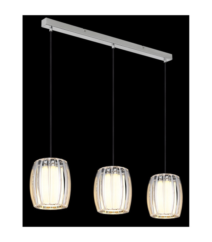 Maribel Bar Pendant Ceiling Light Chrome 3x E27-6