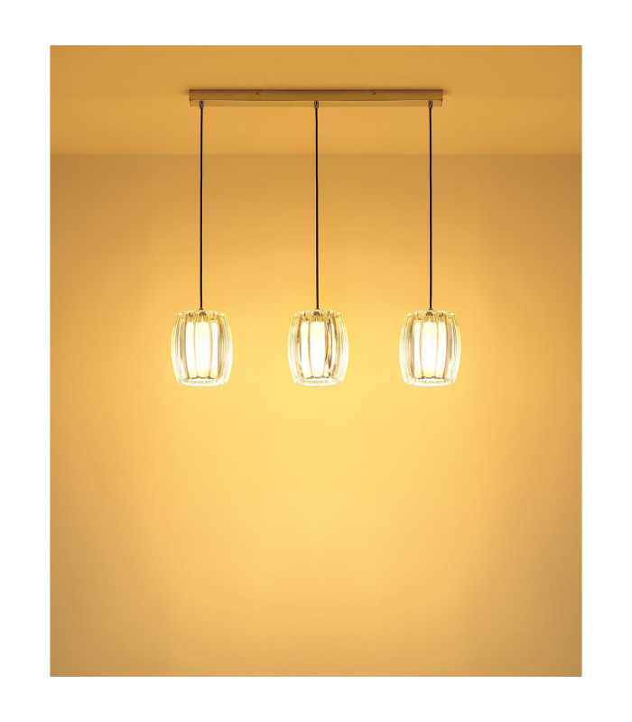 Maribel Bar Pendant Ceiling Light Chrome 3x E27-8