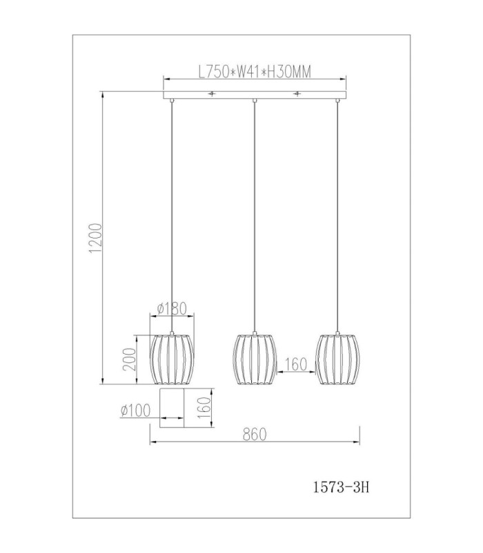 Maribel Bar Pendant Ceiling Light Chrome 3x E27-9