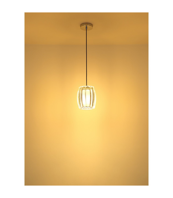 Maribel Slim Pendant Ceiling Light Chrome E27-6
