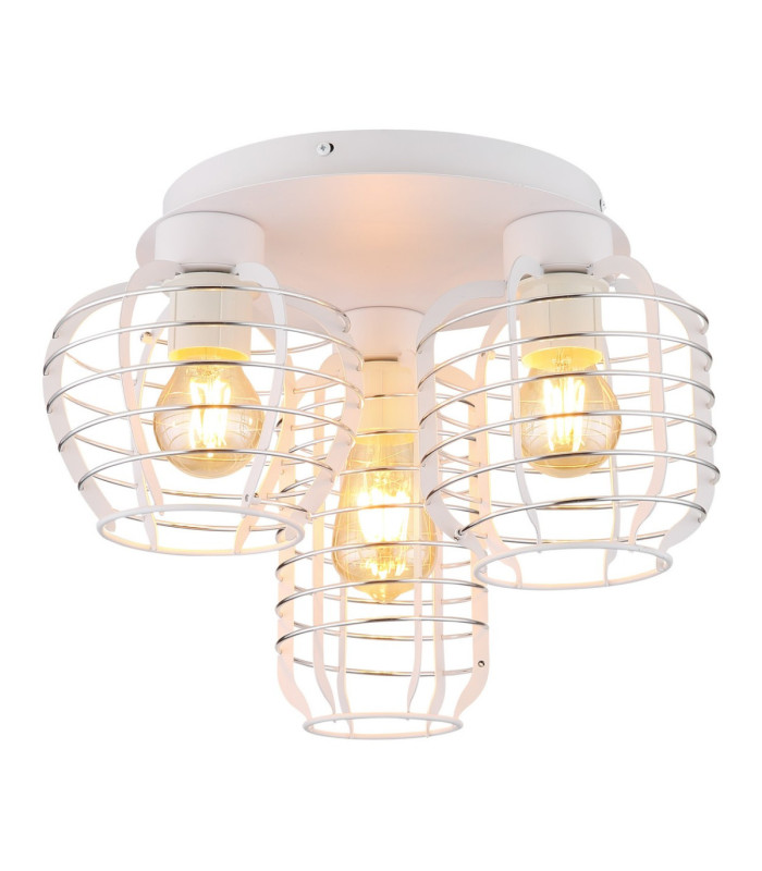 Nesa Semi Flush Ceiling Light Matt White 3x E27-1