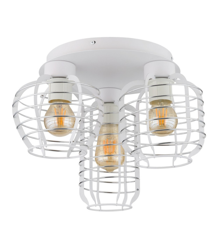 Nesa Semi Flush Ceiling Light Matt White 3x E27-3