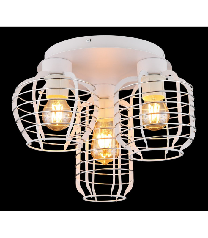 Nesa Semi Flush Ceiling Light Matt White 3x E27-4