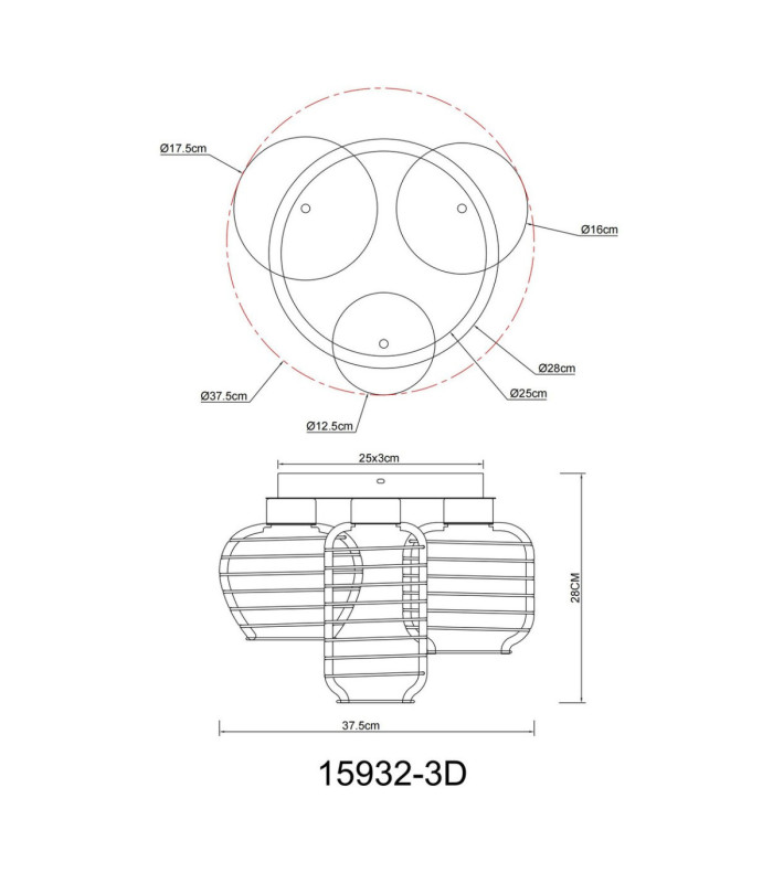 Nesa Semi Flush Ceiling Light Matt White 3x E27-7