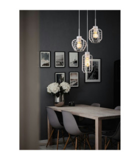 Nesa Cluster Pendant Ceiling Light Matt White 3x E27-2