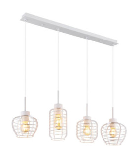 Nesa Bar Pendant Ceiling Light Matt White 4x E27-1