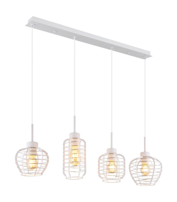 Nesa Bar Pendant Ceiling Light Matt White 4x E27-1