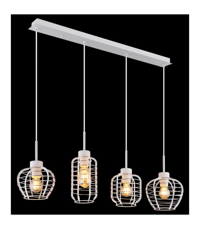 Nesa Bar Pendant Ceiling Light Matt White 4x E27-5