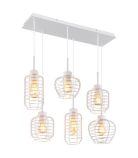 Nesa Cluster Pendant Ceiling Light Matt White 6x E27-1