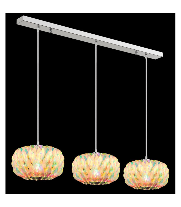 Juana Bar Pendant Ceiling Light Chrome 3x E27-5