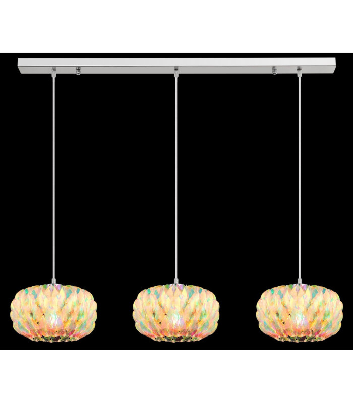 Juana Bar Pendant Ceiling Light Chrome 3x E27-6